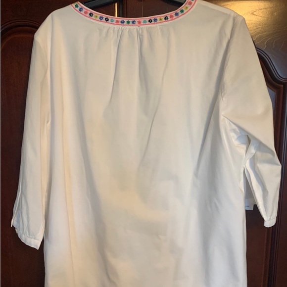 Talbots blouse. 2XP. Embroidered/beaded. 
Fully lined. 3/4 sleeves. - Picture 2 of 7